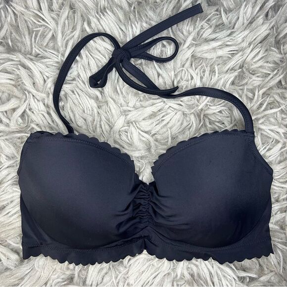 Victoria’s Secret The Getaway Halter black bikini swim top women’s size 32DD - Picture 1 of 9
